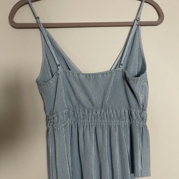 Blue ribbed tank top - Picture 2 of 3